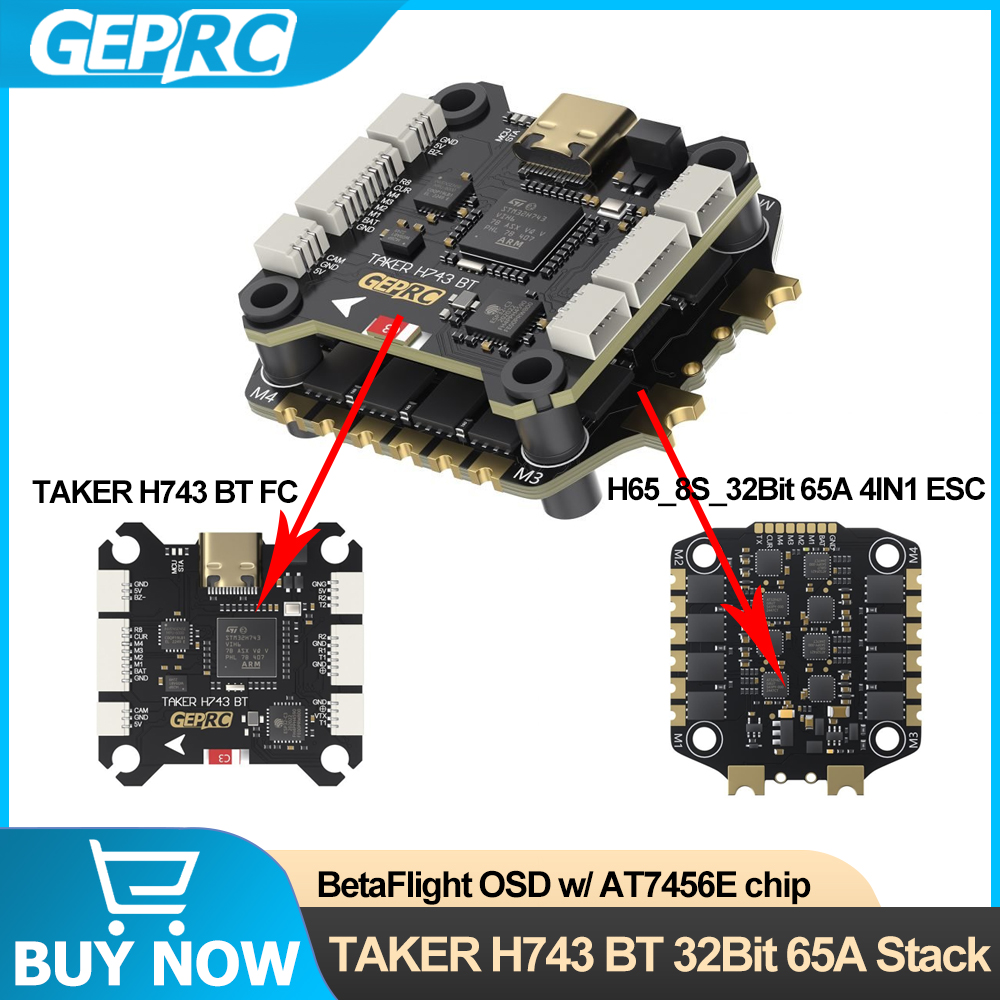 GEPRC TAKER H743 BT 32Bit 65A  - Drone Esc recension och pris